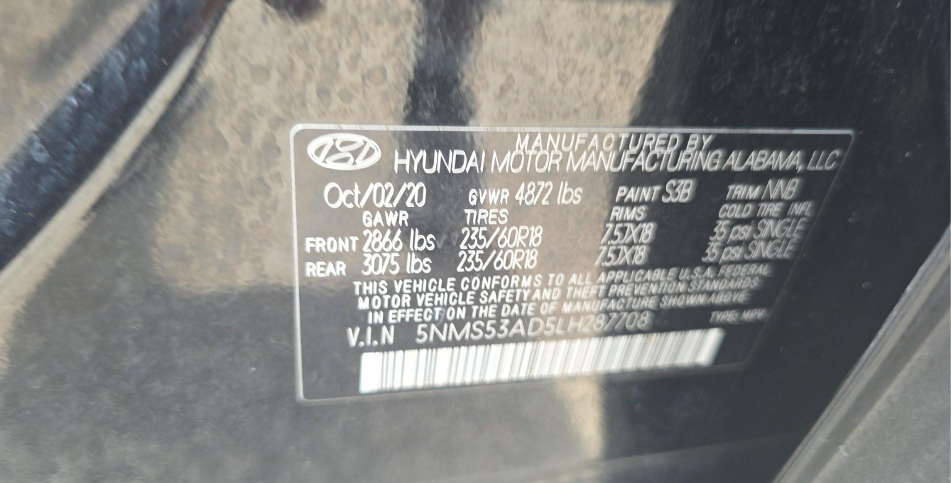 2020 Hyundai Santa Fe Limited