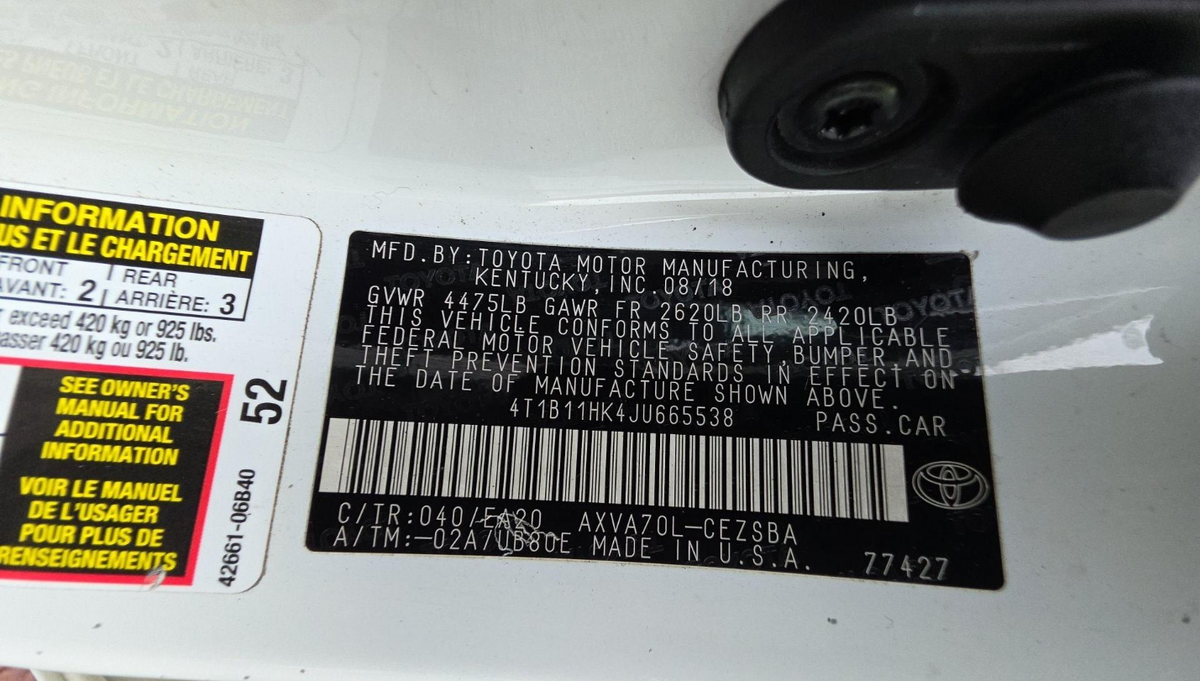 2018 Toyota Camry SE
